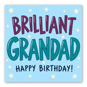 Birthday Card for Grandad - Bold Blue Brilliant Stars - Front of Card