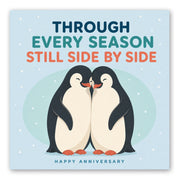 Penguin Couple Anniversary Card - Love Birds - Front of Card